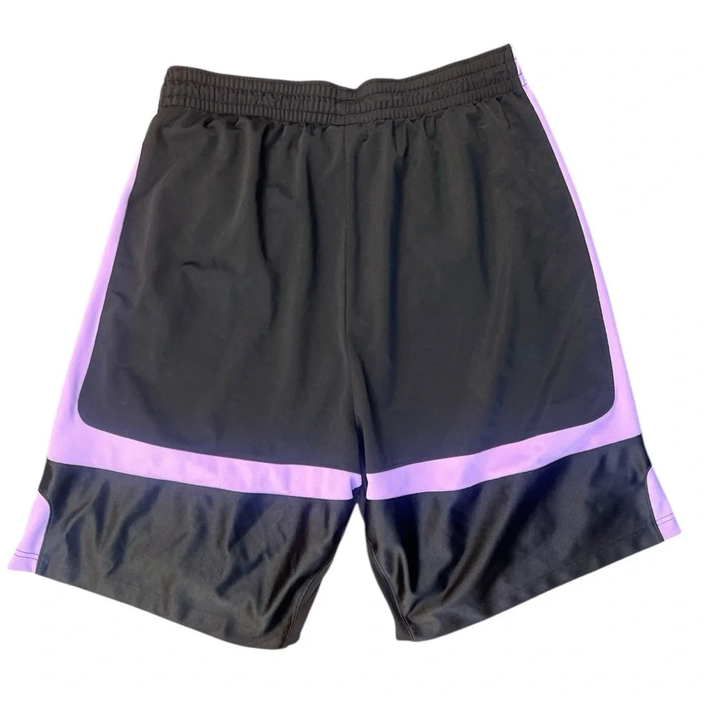 🟣 Jordan Jumpman Basketball Shorts Men’s‎ XL Black Purple Gold Logo